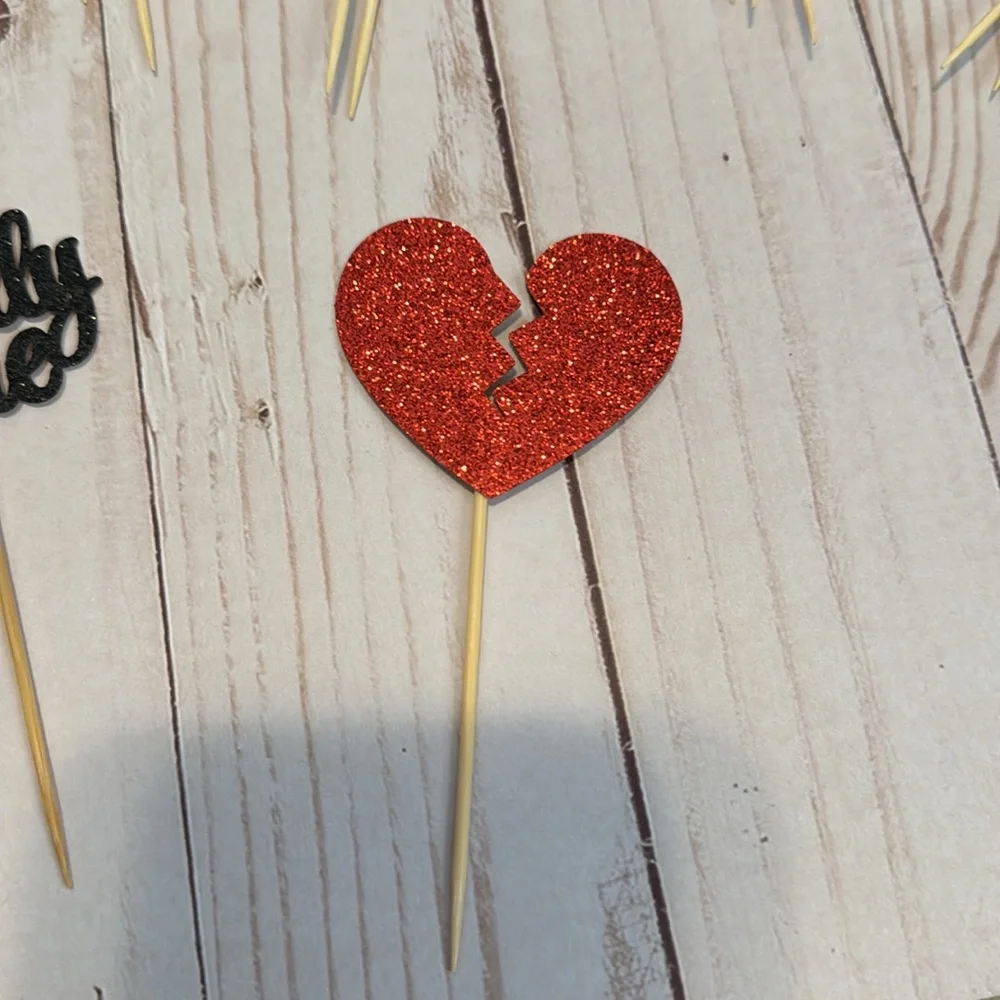Divorced glitter, food picks